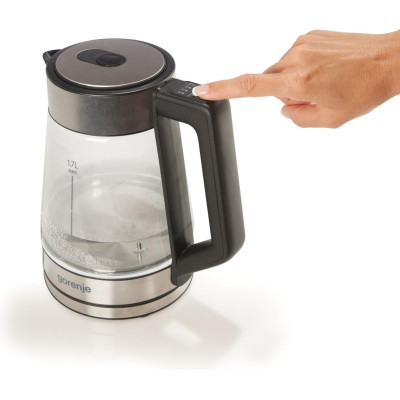 Электрочайник Gorenje 1.7л, 2,200 Вт, стекло, нерж (K17TRG)