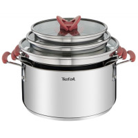 Набор посуды Tefal Opti Space, 6предметов, нержавеющая сталь, силикон, стекло Набор посуды Tefal Opti Space, 6предметов, нержавеющая сталь, силикон, стекло