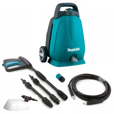 Минимойка высокого давления Makita HW102, 1300Вт, 100бар, 360л/ч, шланг 5м, 5.8кг (HW102)