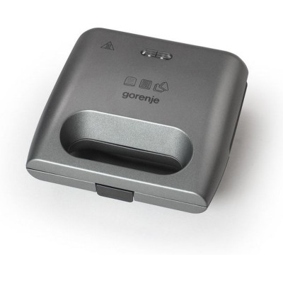 Міні-гриль Gorenje 700Вт, алюміній, 1 пластина-гриль , корпус-пластик+метал, сірий