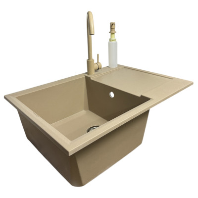 Набір кухонний Adamant Horizon Medium, штучний камінь, прямокут., з крилом, 700х500х230мм, чаша - 1, врізна, Сахара + змішувач та дозатор Набір кухонний Adamant Horizon Medium, штучний камінь, прямокут., з крилом, 700х500х230мм, чаша - 1, врізна, Сахара + змішувач та дозатор