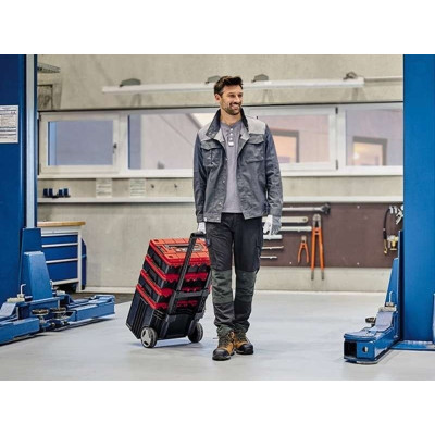 Einhell Ящик модульний для інструменту E-Case L, на коліщатках, телескопічна ручка, 40.6х44.4х35.5см, пластик