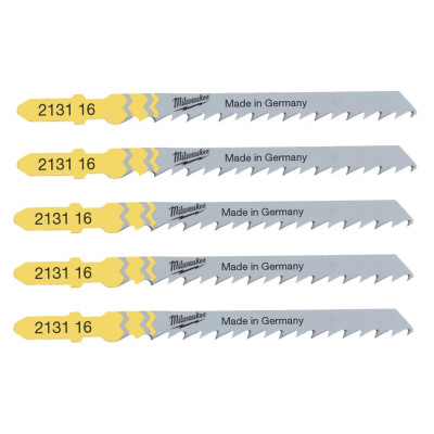 Полотно пиляльне для електролобзика Milwaukee T144D по дереву, крок зуба 4ммх75мм, 5шт