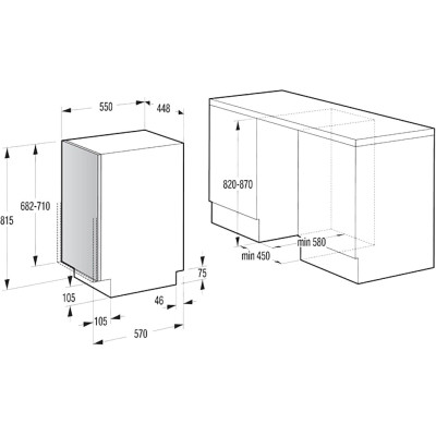 Посудомийна машина Hansa вбудована, 9компл., A++, 45см, білий