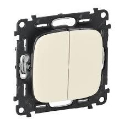 Вимикач 2-клавішний Legrand Valena ALLURE, автоматичні клеми, алюміній