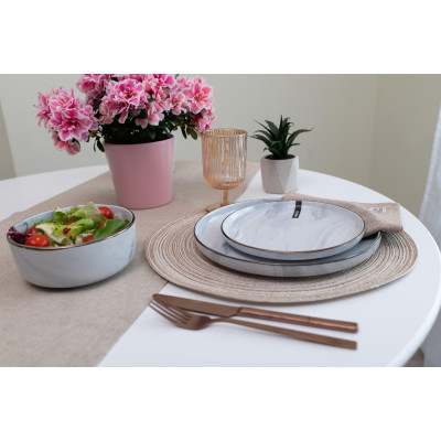 ARDESTO Тарілка десертна Marmo, 19 см, біла, кераміка