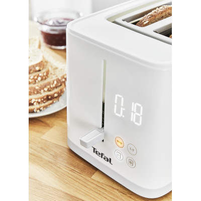 Тостер Tefal Sense 850Вт, LED дисплей, метал/пластик, білий