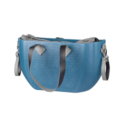 Сумка Nuvita MyMia ручки шкіра, килимок, ремені для коляски, синьо-сірий