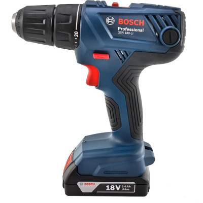 Шуруповерт-дрель аккумуляторный Bosch GSR 180 LI 18В 2х2.0А-ч 21-54Нм 450-1700об-хв набор бит 11 шт+набор сверл 12 шт 1.6кг Шуруповерт-дрель аккумуляторный Bosch GSR 180 LI 18В 2х2.0А-ч 21-54Нм 450-1700об-хв набор бит 11 шт+набор сверл 12 шт 1.6кг