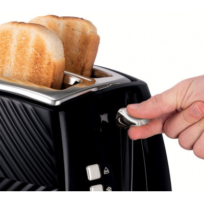 Тостер Russell Hobbs GrooWe 2 Slice 850Вт, підігрів, розморожування, пластик, чорний