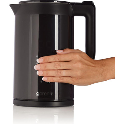 Электрочайник Gorenje 1.7л, двойные стенки, LED дисплей, Strix контроль, черный Электрочайник Gorenje 1.7л, двойные стенки, LED дисплей, Strix контроль, черный