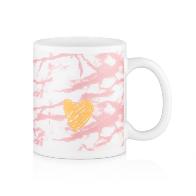 ARDESTO Чашка Hello, 330мл, кераміка, біло-рожевий