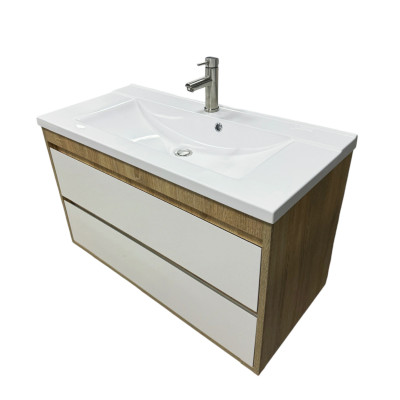 Набір для ванної кімнати, раковина, умивальник Adamant QUANTO 100, штучний камінь, прямокут., з сифоном Click-Clack + змішувач Набір для ванної кімнати, раковина, умивальник Adamant QUANTO 100, штучний камінь, прямокут., з сифоном Click-Clack + змішувач