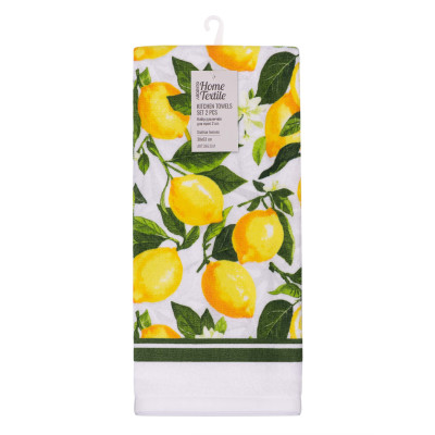Набір рушничків для кухні ARDESTO Sicilian lemons 38х63см, 2шт, 100% бавовна, зелений