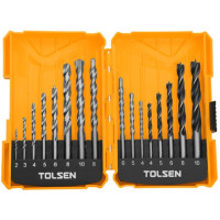 Набір свердел по дереву-металу-цеглі Tolsen, 2-10мм, кейс, 16шт Набір свердел по дереву-металу-цеглі Tolsen, 2-10мм, кейс, 16шт