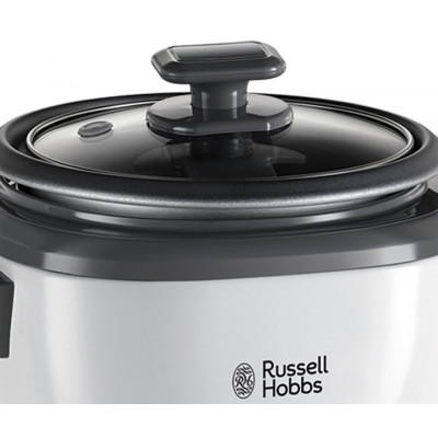 Рисоварка Russell Hobbs, 200Вт, чаша-0.7л, механічне керув., знімна кришка, нерж. сталь, чорно-білий
