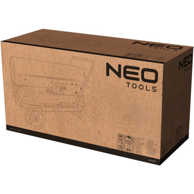 Тепловая пушка дизель/газ Neo Tools, прямого нагрева, 30кВт, 420м2, 750м3/ч, колеса, IPX4, черный, 19.50кг Тепловая пушка дизель/газ Neo Tools, прямого нагрева, 30кВт, 420м2, 750м3/ч, колеса, IPX4, черный, 19.50кг
