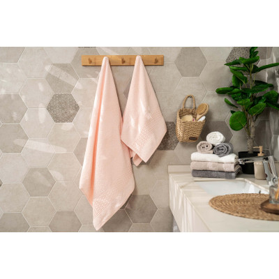 Набір рушників махрових ARDESTO Lotus, 50х90см, 70х140см, 2шт, 100% бавовна, рожевий світлий