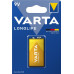 Батарейка Varta Longlife лужна 6LR61(6LF22, MN1604, MX1604 ,Крона) блістер, 1 шт