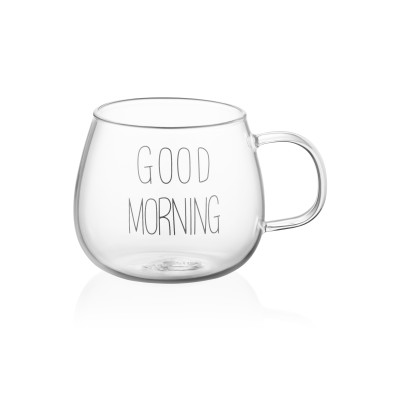 ARDESTO Набір чашок з ручками Good Morning, 430мл, 2шт, боросилікатне скло, прозорий ARDESTO Набір чашок з ручками Good Morning, 430мл, 2шт, боросилікатне скло, прозорий