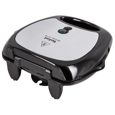 Мультимейкер Tefal Break time 700Вт, тефлон, 3 пластини, корпус-пластик, чорно-сріблястий