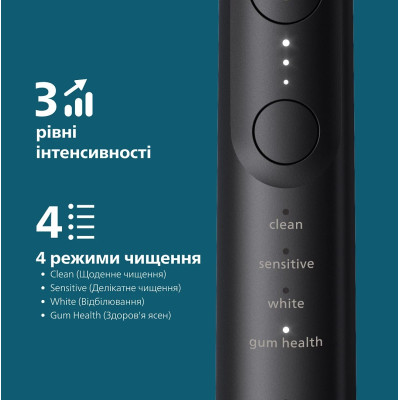 Щітка зубна електр. Philips, Sonicare 7100 Series, 62т. колив/хв, насадок-1, футляр, чорний