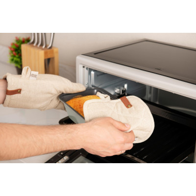 Прихватка ARDESTO Oliver, 20х20см, 100% бавовна, нап-ч: ватин, бежевий