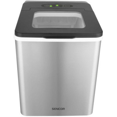 Льодогенератор побутовий Sencor SIM3400SS, 150 Вт, 12 кг/добу, об'єм 1.8л, приготування за 7 хв, 2 розміри льоду, сірий