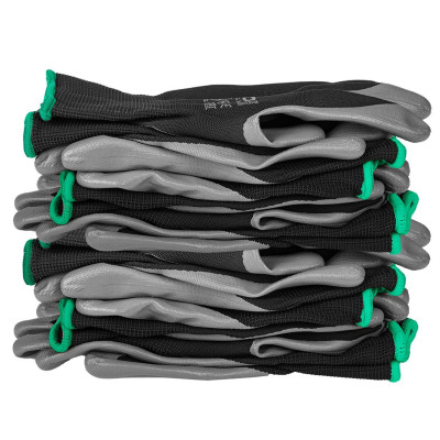 Neo Tools Рукавички робочі комплект 12шт, поліестер з нітриловим покриттям, р.8, сіро-чорний Neo Tools Рукавички робочі комплект 12шт, поліестер з нітриловим покриттям, р.8, сіро-чорний