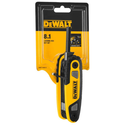 Ключі шестигранні DeWALT, HEX1.5-8мм, складаються в корпус, набір 8шт Ключі шестигранні DeWALT, HEX1.5-8мм, складаються в корпус, набір 8шт