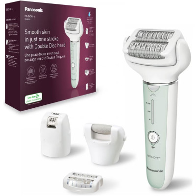 Епілятор Panasonic пінцетний, акумуляторний , пінцет.-60, волог.+сух., насадок-4, футляр , салатово-білий