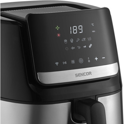 Мультипечь Sencor Vita Fryer, 1600Вт, чаша-6,5л, сенсорное рулев., 10 программ, пластик, нержавеющая сталь-черный