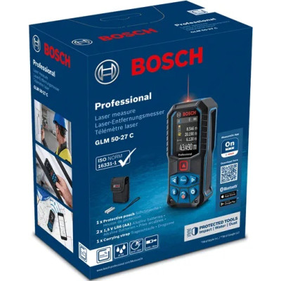 Далекомір лазерний Bosch Professional GLM 50-27 C, 0.05-50м, ±1.5мм, IP65, 0.2кг Далекомір лазерний Bosch Professional GLM 50-27 C, 0.05-50м, ±1.5мм, IP65, 0.2кг