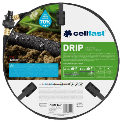 Шланг садовий Cellfast DRIP для краплинного поливу, 1/2', 15м (19-002)