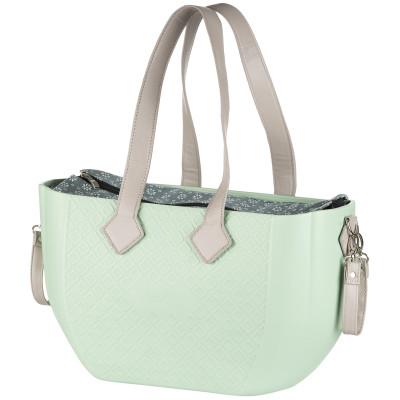 Сумка Nuvita MyMia ручки еко-шкіра, килимок, ремені для коляски, м'ятно-сірий Сумка Nuvita MyMia ручки еко-шкіра, килимок, ремені для коляски, м'ятно-сірий