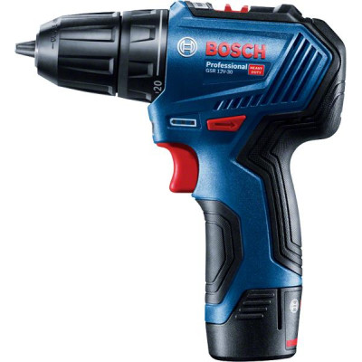 Шурупокрут-дриль акумуляторний Bosch Professional GSR 12 V-30 12В 30Нм 410·1600об/хв 0.8кг без АКБ та ЗП Шурупокрут-дриль акумуляторний Bosch Professional GSR 12 V-30 12В 30Нм 410·1600об/хв 0.8кг без АКБ та ЗП
