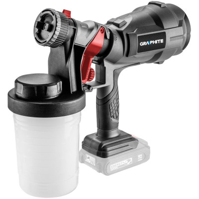 Фарборозпилювач акумуляторний GRAPHITE Energy+ 18В 700мл/хв бачок 900мл 1.45кг без АКБ та ЗП Фарборозпилювач акумуляторний GRAPHITE Energy+ 18В 700мл/хв бачок 900мл 1.45кг без АКБ та ЗП
