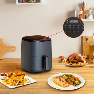 Мультипіч Tefal Easy Fry Max, 1500Вт, чаша-5л, сенсорне керув., 10 програм, пластик, чорний