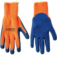 Neo Tools Рукавички робочі, утеплені, латексне покриття, поліестер, р.10, помаранчево сині