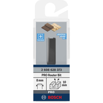Фреза пазова Bosch Professional з двома лезами Std S8 D10 L25.4