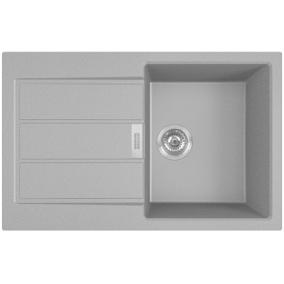 Мийка кухонна Franke Sirius, тектонайт, прямокутник, з крилом, 780х500х200мм, чаша - 1, накладна, 2 S2D 611-78 , сірий