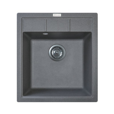 Набір кухонна Adamant Brick, штучний камінь, квадрат, без крила, 460x515x200мм, чаша - 1, врізна, сірий + змішувач Набір кухонна Adamant Brick, штучний камінь, квадрат, без крила, 460x515x200мм, чаша - 1, врізна, сірий + змішувач