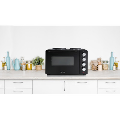 Міні піч Gorenje, 30л, 52x32х40.5см, 2 електричні конф., чорний