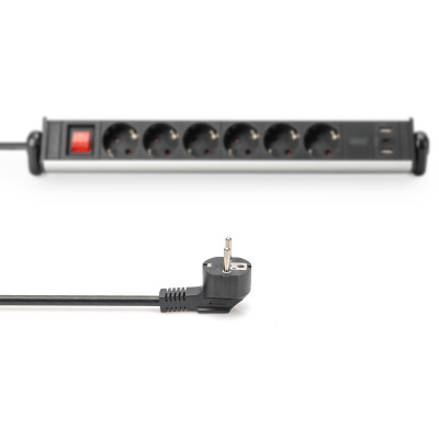 Блок розеток DIGITUS Office, 6xSchuko 16A, 3xUSB 2A, выключатель, 1.5м, вилка Schuko Блок розеток DIGITUS Office, 6xSchuko 16A, 3xUSB 2A, выключатель, 1.5м, вилка Schuko