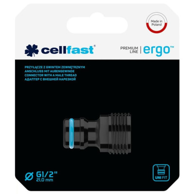 Cellfast Конектор для крана ERGO 1/2' із зовнішнім різьбленням (блістер)