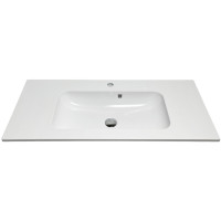 Раковина, умивальник Adamant FRATE, штучний камінь, прямокут., з отвором для змішувача, з отвором для переливу, 995x450x125мм, накладний, білий