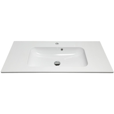 Раковина, умивальник Adamant FRATE, штучний камінь, прямокут., з отвором для змішувача, з отвором для переливу, 995x450x125мм, накладний, білий Раковина, умивальник Adamant FRATE, штучний камінь, прямокут., з отвором для змішувача, з отвором для переливу, 995x450x125мм, накладний, білий