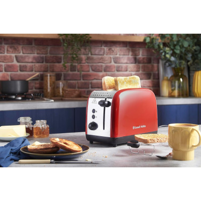 Тостер Russell Hobbs Colours Plus 1600Вт, подогрев, размораживание, металл., красный