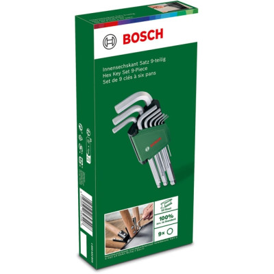 Ключі шестигранні Bosch, кулястий наконечник, набір 9шт