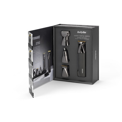 Набір для стрижки Babyliss Super-X Metal Black Edition, для голови, вусів, бороди,носа і тіла, акум., насадок-15, сумка для зберігання, підставка, сталь, чорний Набір для стрижки Babyliss Super-X Metal Black Edition, для голови, вусів, бороди,носа і тіла, акум., насадок-15, сумка для зберігання, підставка, сталь, чорний